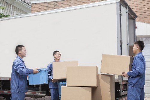 Household furniture being loaded for a move in Tolworth